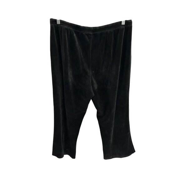 Zena Jeans Pull On Velour Lounge Pants Black Sz XL Drawstring Elastic Waist Cozy - Picture 2 of 8